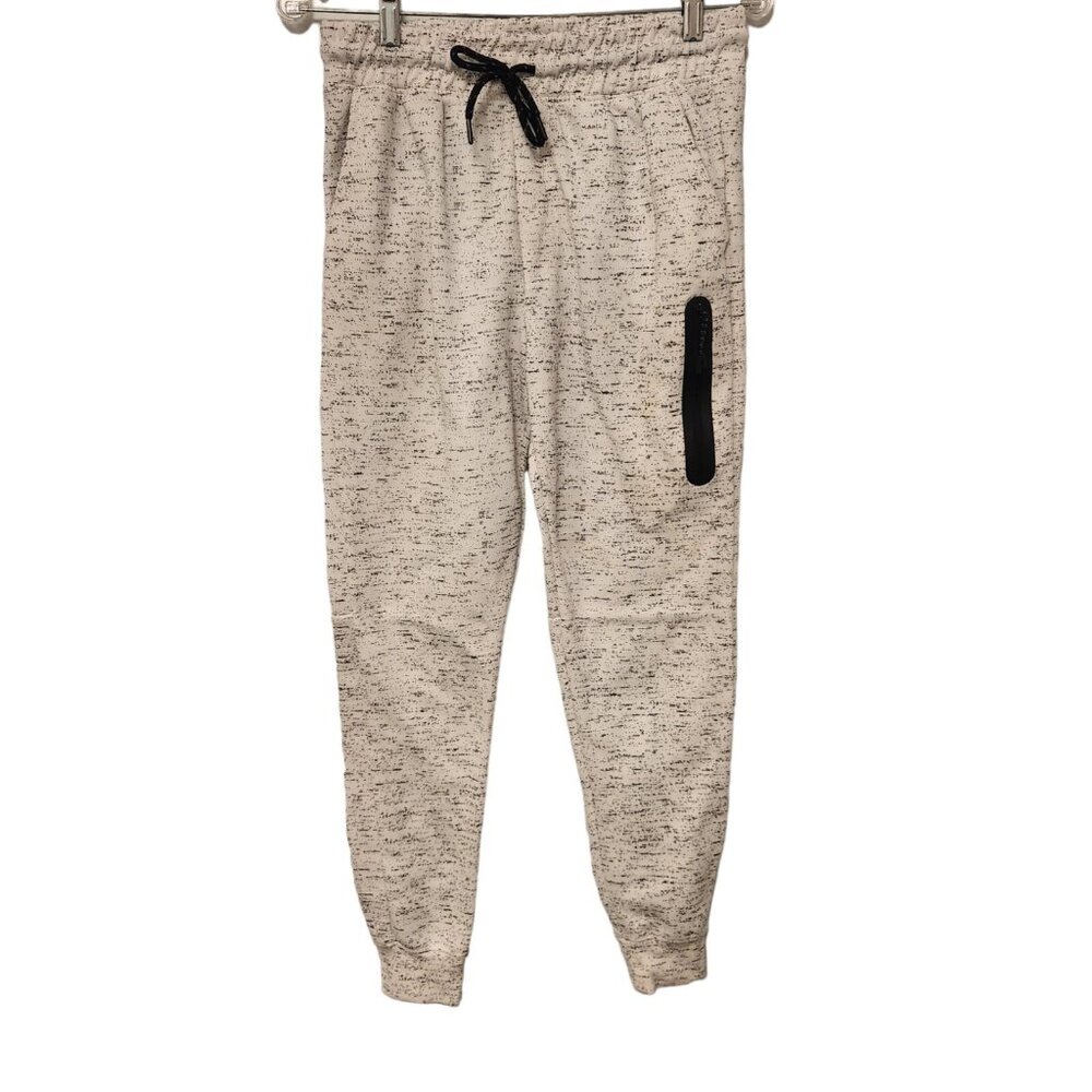 BKLYN Athletics The Jogger Sweatpants White Streaky Print Fleece‎ Mens Small